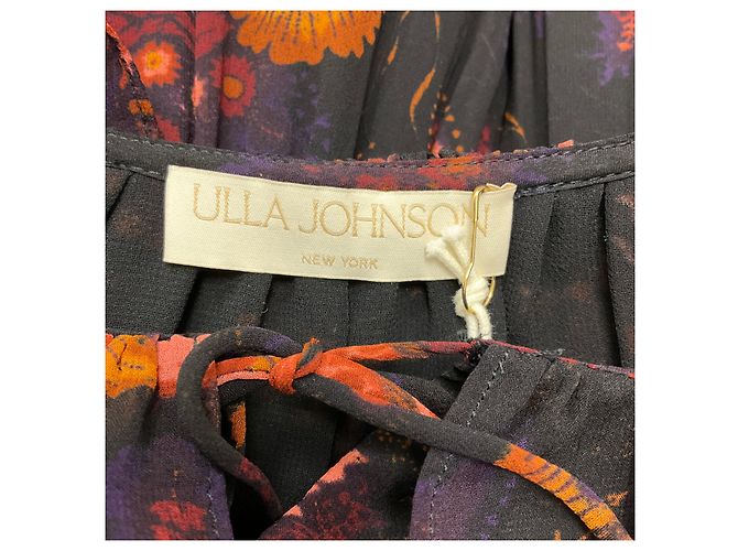Vestido Adara estampado Valerian negro / naranja de Ulla Johnson - vista 4