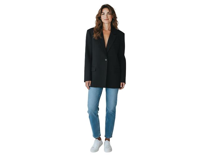 Autre Marque Schwarzer oversized Blazer von Brandon Maxwell - Ansicht 7