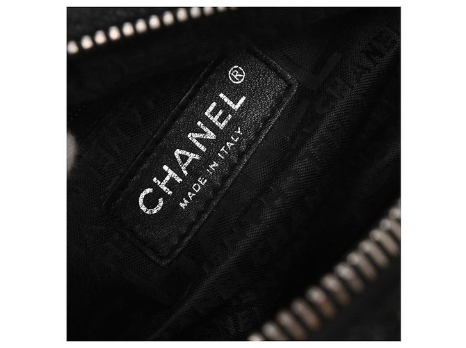 Chanel Vintage Zip Bowler Printed Jacquard Large Nero - vista 4