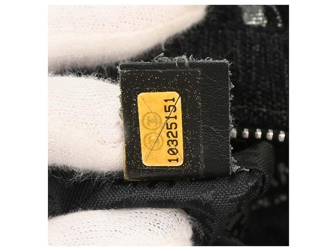 Chanel Vintage Zip Bowler Printed Jacquard Large Nero - vista 5