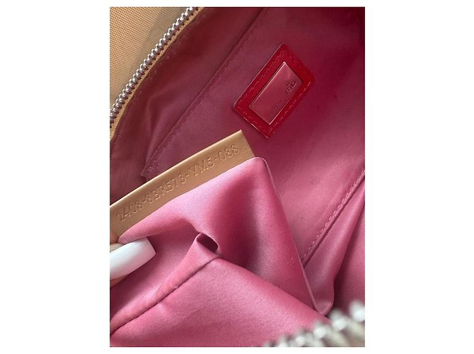 Zucchino Borsa a spalla Fendi Zucca beige rosa e grigio - vista 10
