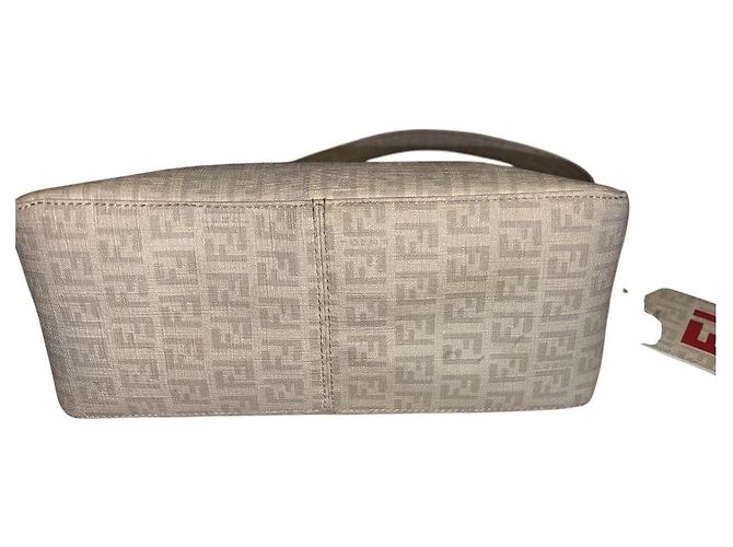 Zucchino Borsa a spalla Fendi Zucca beige rosa e grigio - vista 6