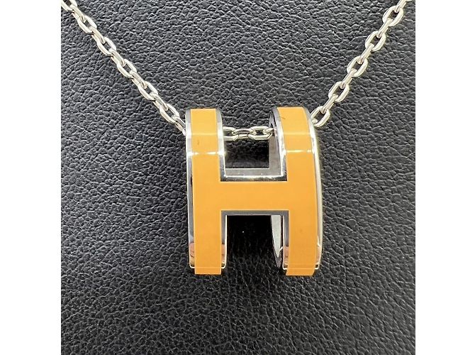 Hermès Pop Ash Halskette Silber Orange - Ansicht 4