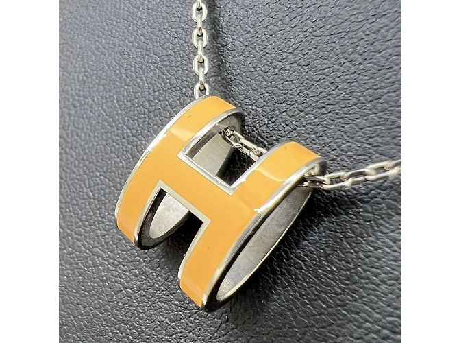 Hermès Pop Ash Halskette Silber Orange - Ansicht 5