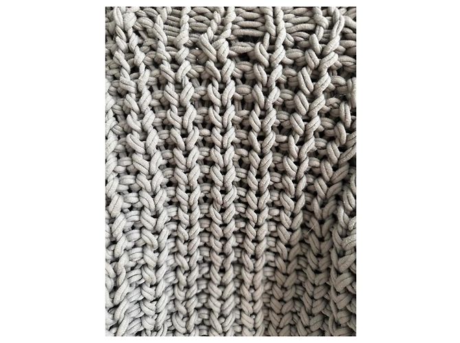 Brauner ärmelloser Pullover von Brunello Cucinelli aus grobem Strick, Größe L für einen Oversize-Effekt Taupe - Ansicht 6