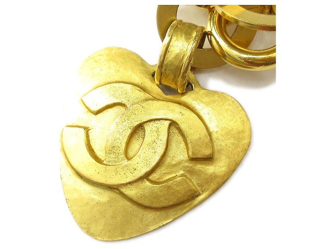 Chanel Vintage Herzkette Gürtel aus Metall Golden - Ansicht 2