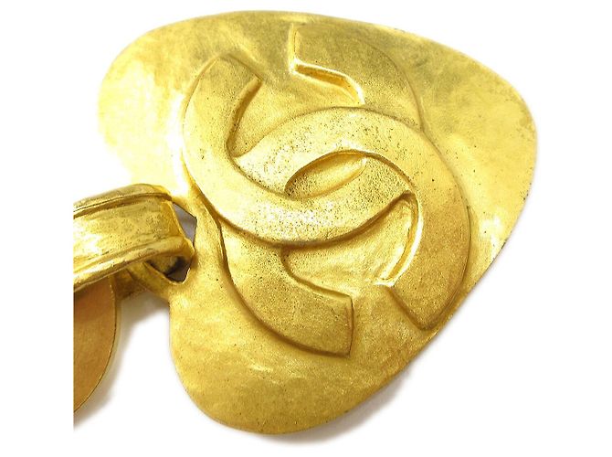 Chanel Vintage Herzkette Gürtel aus Metall Golden - Ansicht 3