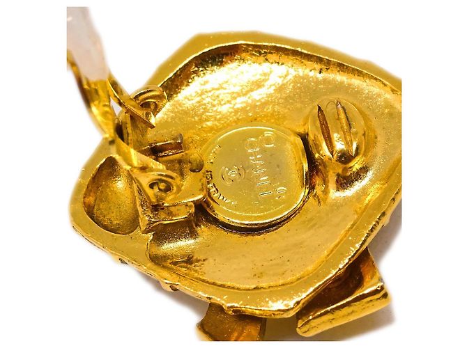Chanel CC Rhombus Clip-On Metal D'oro - vista 4