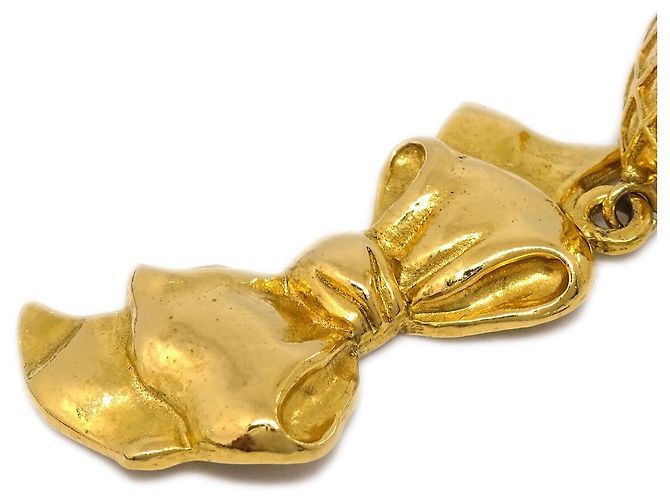 Chanel CC Rhombus Clip-On Metal D'oro - vista 3