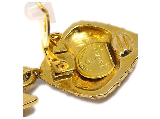 Chanel CC Rhombus Clip-On Metal D'oro - vista 4