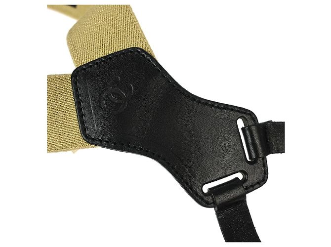 Bretelle in tela con logo Chanel Beige - vista 4