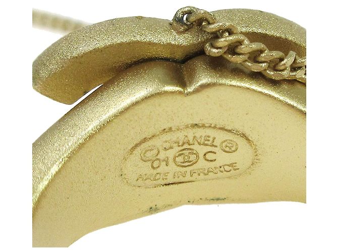Bracciale rigido Chanel Logo con metallo CC e cristalli D'oro - vista 4