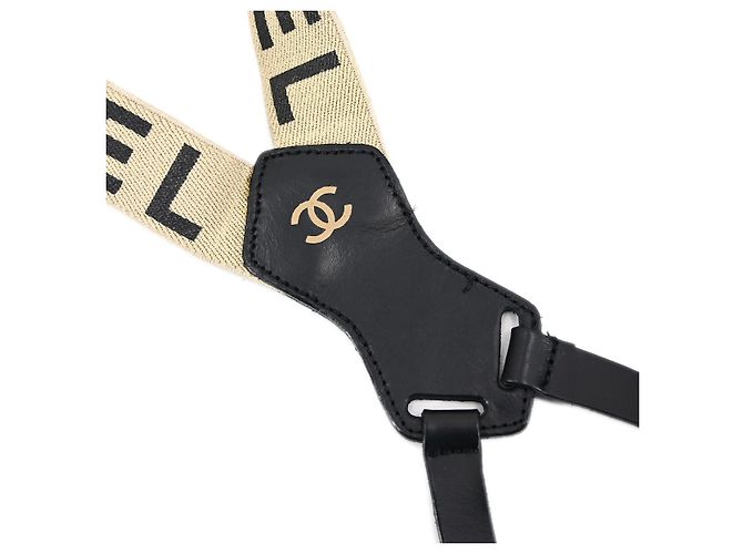Bretelle in tela con logo Chanel Beige - vista 6