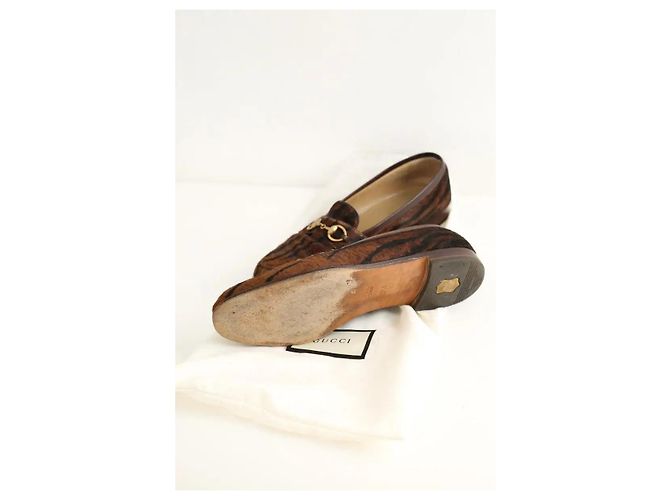 Gucci Mocassini in pelle esotica marrone - vista 5