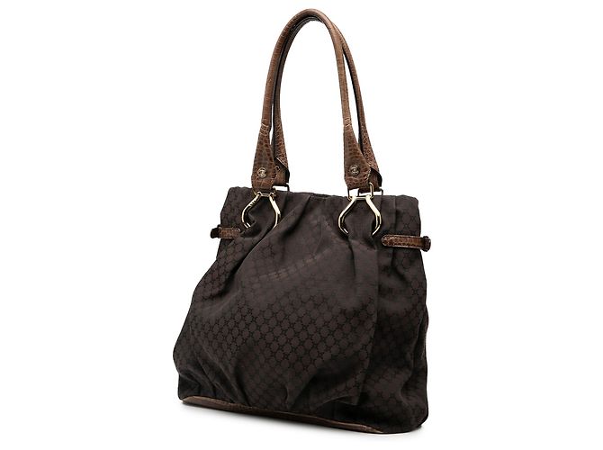 Céline Bolsa vertical em lona Macadam com detalhes em couro marrom estampado Celine Castanho escuro - vista 2