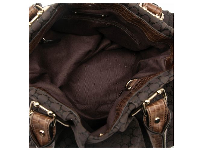 Céline Bolsa vertical em lona Macadam com detalhes em couro marrom estampado Celine Castanho escuro - vista 4