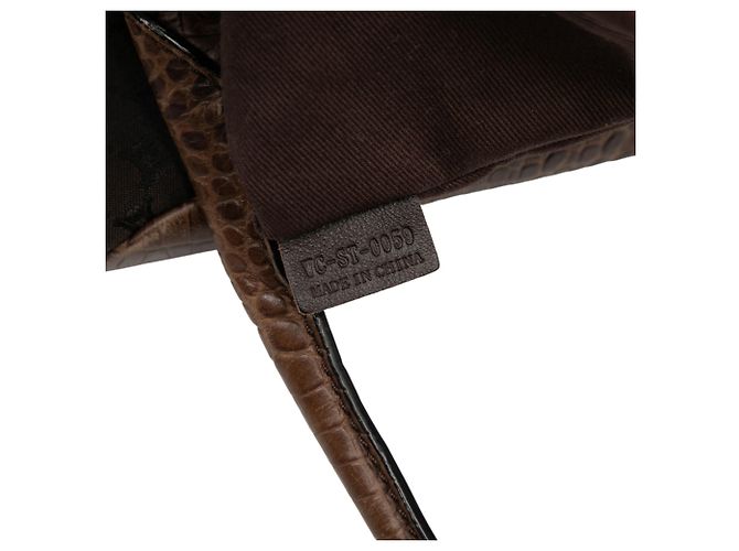 Céline Bolsa vertical em lona Macadam com detalhes em couro marrom estampado Celine Castanho escuro - vista 6
