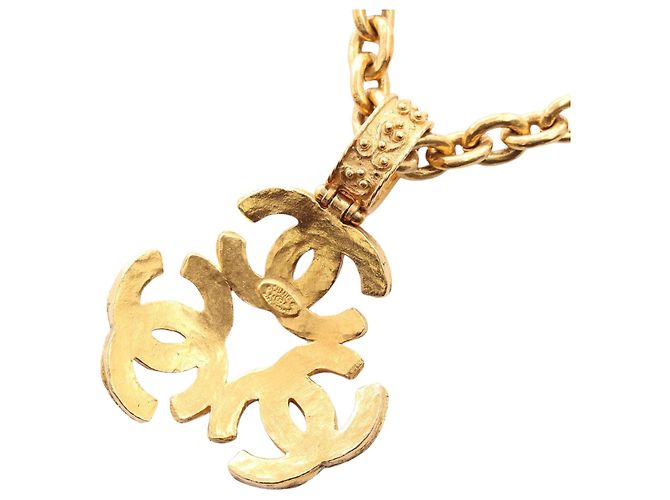Collana Pendente Triple CC Placcata Oro Chanel D'oro - vista 3
