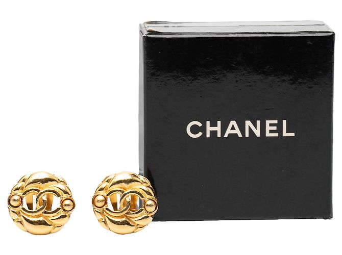 Orecchini rotondi a clip CC in oro placcato Chanel D'oro - vista 4