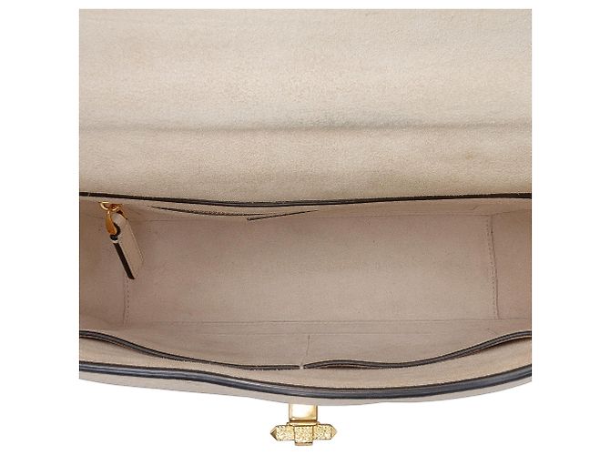 Valentino White Large Grained Calfskin Roman Stud Satchel Cream - view 4