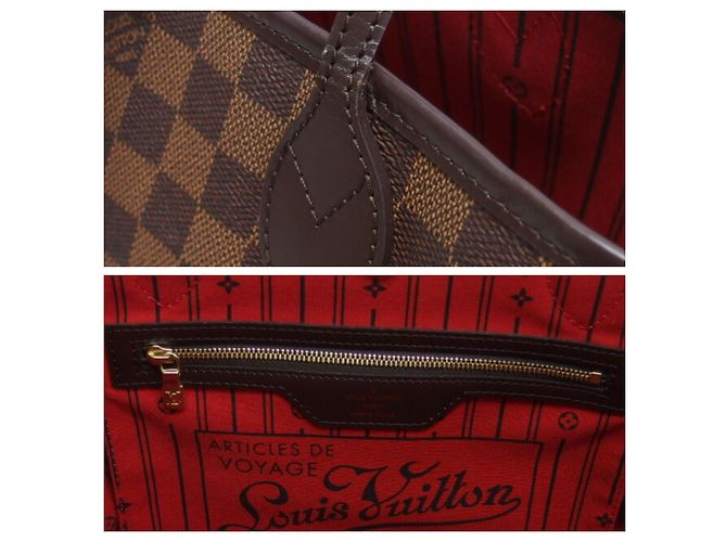 Borsa Tote Louis Vuitton Damier Neverfull PM Marrone - vista 11