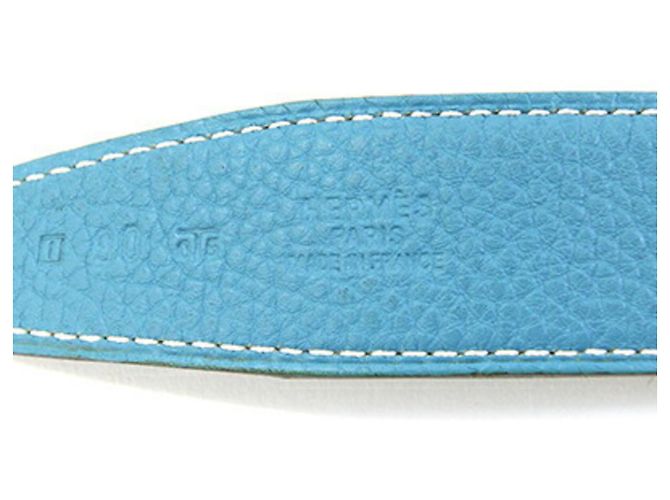 Hermès Constance H Gürtel Schwarz Blau - Ansicht 4