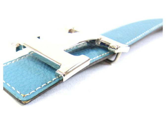 Hermès Constance H Gürtel Schwarz Blau - Ansicht 6
