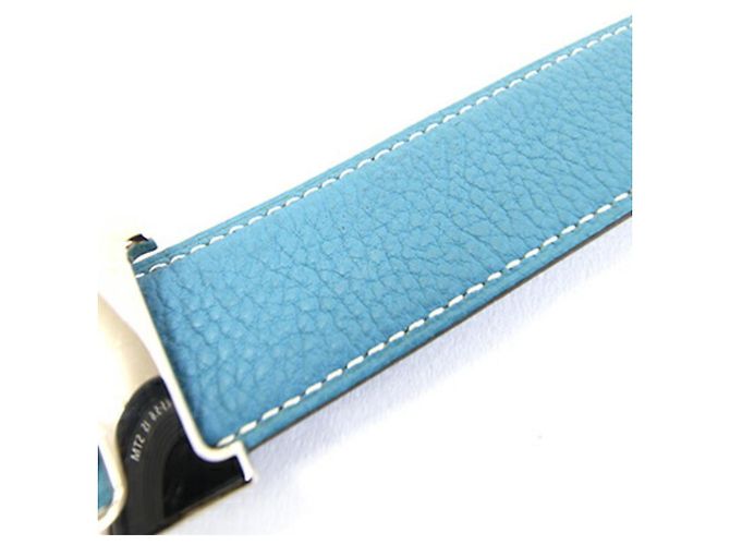 Hermès Constance H Gürtel Schwarz Blau - Ansicht 7
