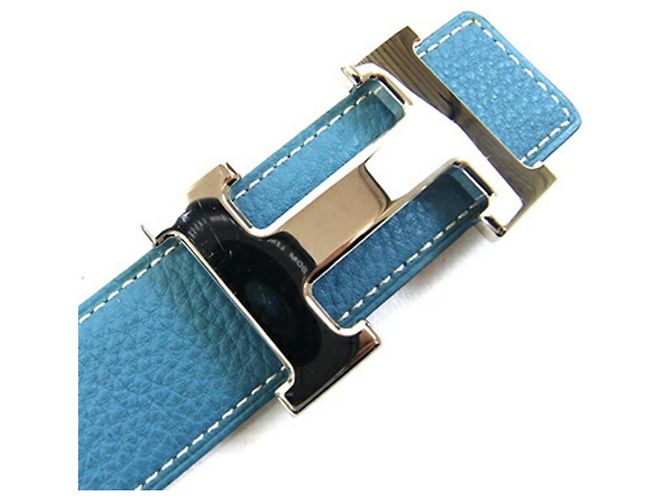Hermès Constance H Gürtel Schwarz Blau - Ansicht 9