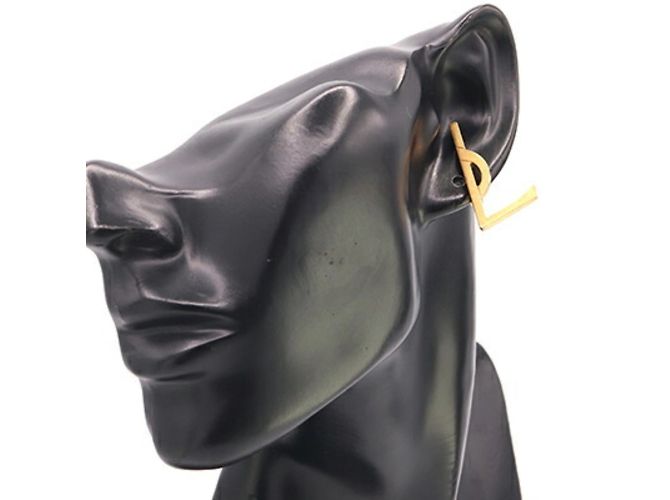 Orecchini in metallo nero e oro con clip Yves Saint Laurent D'oro - vista 8