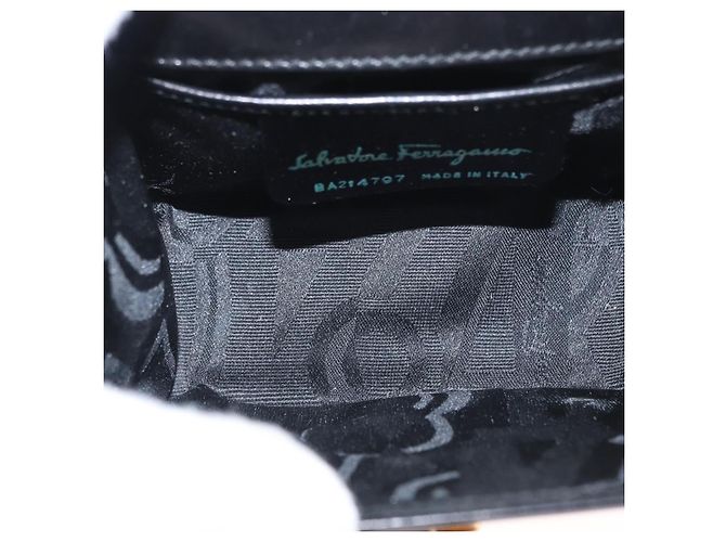 Salvatore Ferragamo Gancini Flap Leather Nero - vista 5