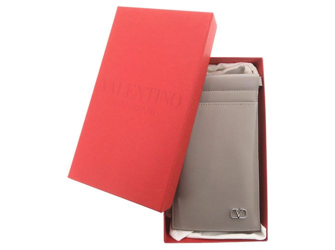 Graue Leder-Handy-Wallet von Valentino Garavani - Ansicht 2