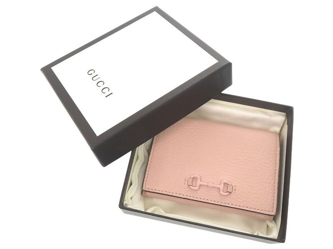 Tarjetero de cuero rosa Horsebit de Gucci - vista 2