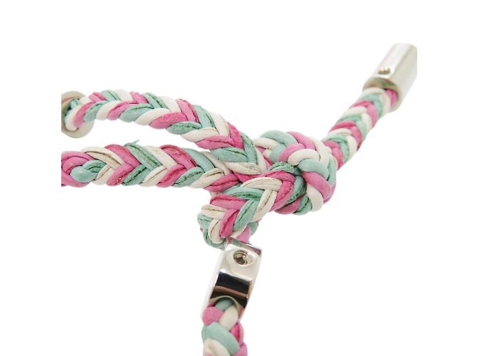 Bracciale in pelle Louis Vuitton con charm Rosa Bianco Multicolore Verde - vista 6