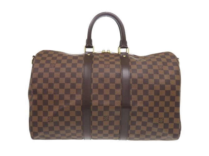 Borsa Boston Damier Keepall Bandoulière 45 Louis Vuitton Marrone - vista 2