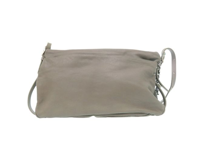 Jimmy Choo graue Leder Schultertasche mit Kette Braun - Ansicht 2