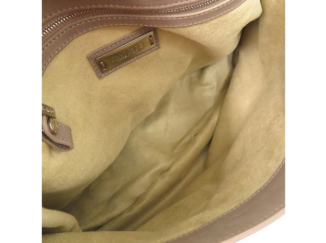 Jimmy Choo graue Leder Schultertasche mit Kette Braun - Ansicht 4
