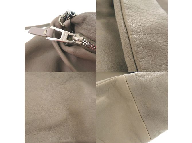 Jimmy Choo graue Leder Schultertasche mit Kette Braun - Ansicht 9