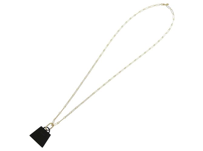 Hermès Kelly Amulett Halskette Schwarz Golden - Ansicht 5