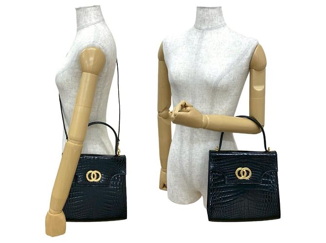 Céline Bolsa de couro com logo de círculo duplo Celine Preto - vista 2