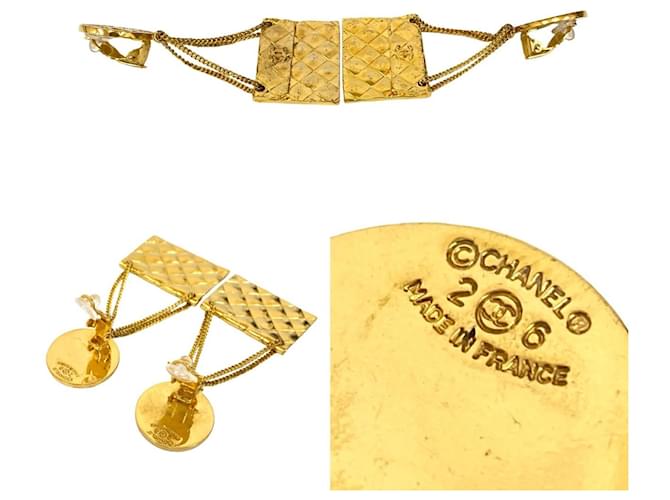 Orecchini Ear Cuff Chanel Coco Mark Matelassé GP D'oro - vista 2