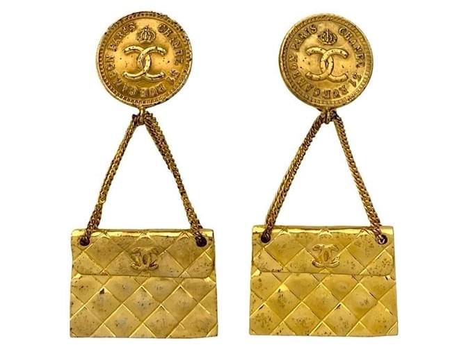 Orecchini Ear Cuff Chanel Coco Mark Matelassé GP D'oro - vista 3