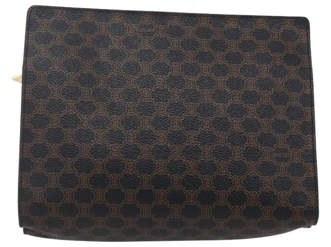 Céline Celine Vintage Macadam Schultertasche aus Canvas Medium Schwarz - Ansicht 2