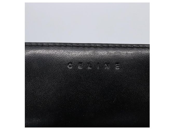 Céline Celine Vintage Macadam Schultertasche aus Canvas Medium Schwarz - Ansicht 6