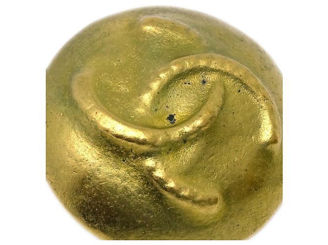 Chanel Vintage CC Round Clip-On Metal Small D'oro - vista 2