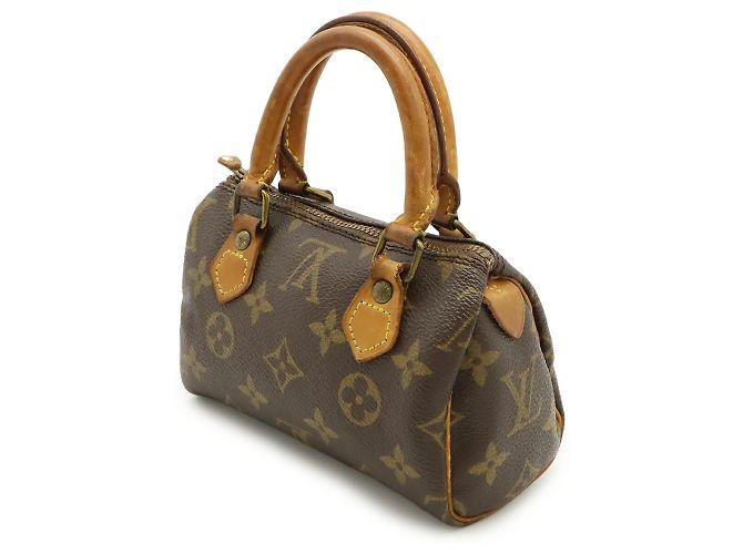 Pochette Mini Speedy Monogram Louis Vuitton M41534 Marrone - vista 3