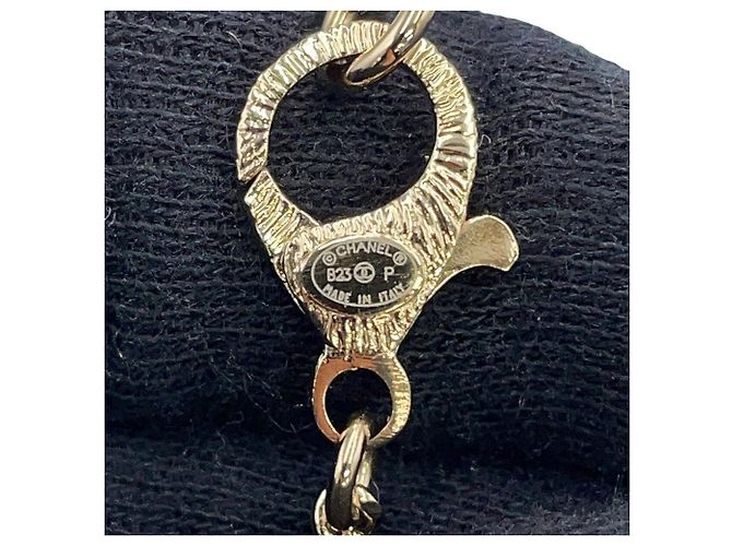 Collier en cuir avec strass Chanel Coco Mark No. 5 Noir Doré - vue 9