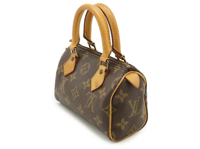 Pochette Mini Speedy Monogram Louis Vuitton Marrone - vista 3