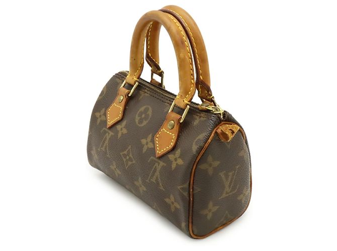 Pochette Mini Speedy Monogram Louis Vuitton Marrone - vista 3