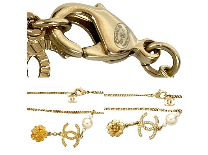 Collana placcata in oro con fiore Coco Mark di Chanel Bianco D'oro - vista 2